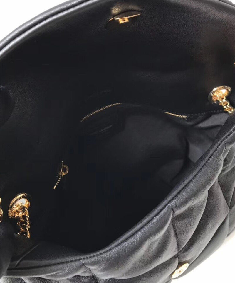 Saint Laurent Loulou Puffer Small Bag In Quilted Lambskin Black